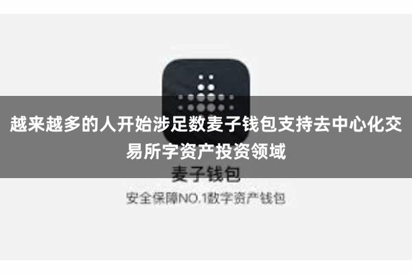 越来越多的人开始涉足数麦子钱包支持去中心化交易所字资产投资领域