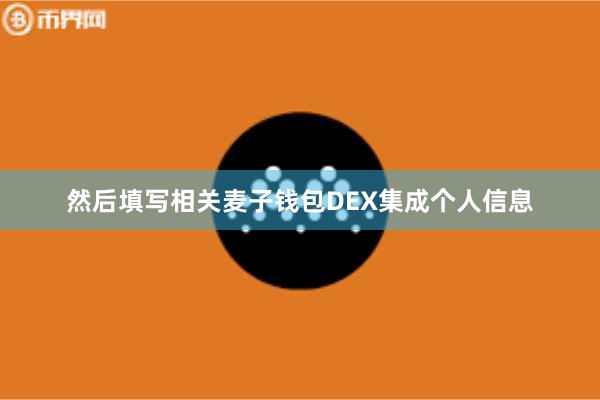 然后填写相关麦子钱包DEX集成个人信息