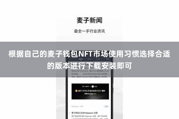 根据自己的麦子钱包NFT市场使用习惯选择合适的版本进行下载安装即可
